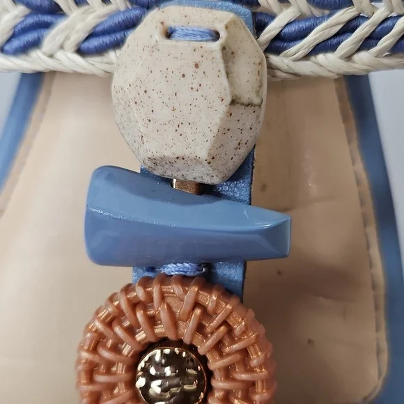 Dakota Y6791 rasteira pedraria sandal Blue Leather Sandals Size 7 - Picture 4 of 8